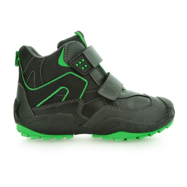 GEOX dětské boty J NEW SAVAGE BOY BLACK/GREEN