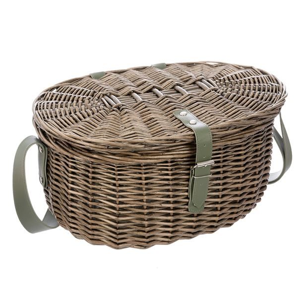 Piknikový koš s víkem a textilní vsadkou VERDE