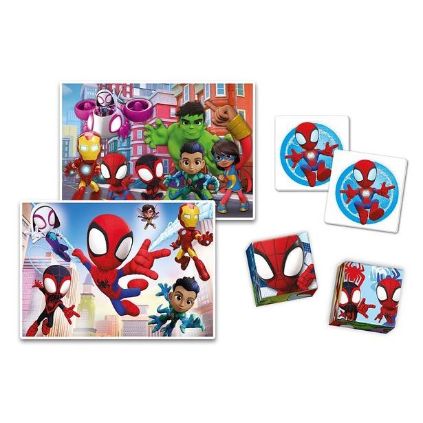 CLEMENTONI EDUkit - Spidey a jeho úžasní přátelé 4v1 (pexeso, 48 + 30 puzzle, 6 kostek)