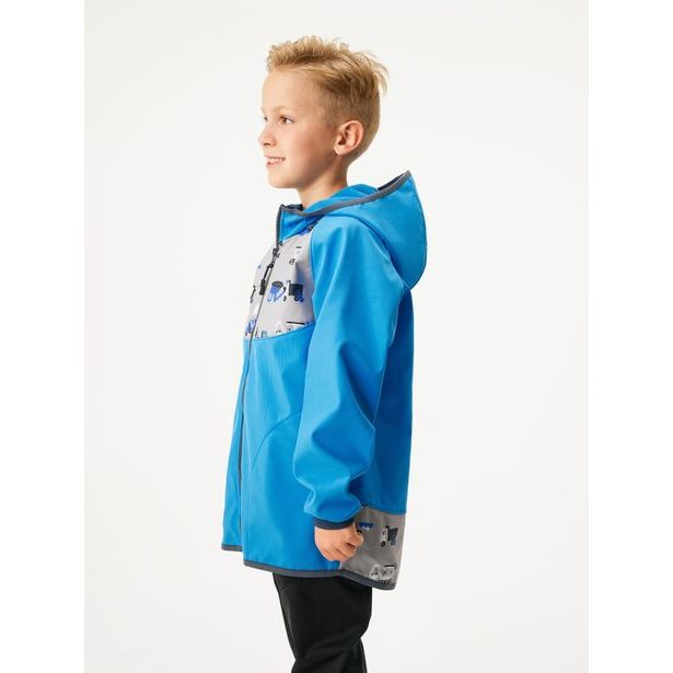 Unuo Dětská softshellová bunda s fleecem Basic, Modrá, Bagr