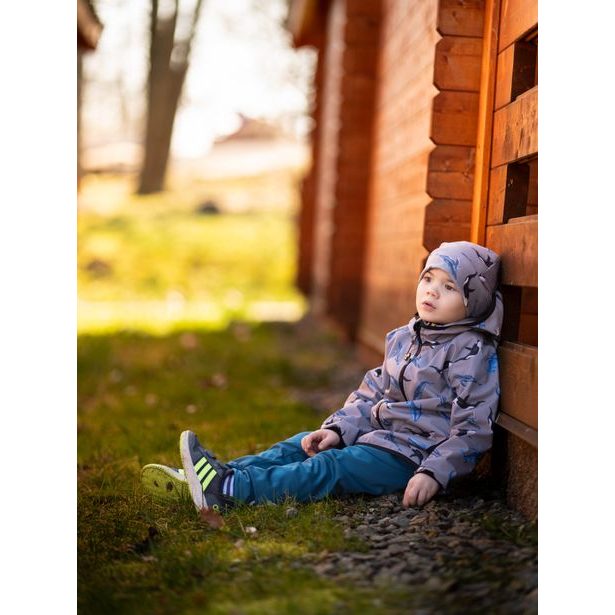 Unuo, Dětské softshellové kalhoty s fleecem pružné Sporty, Kobaltová