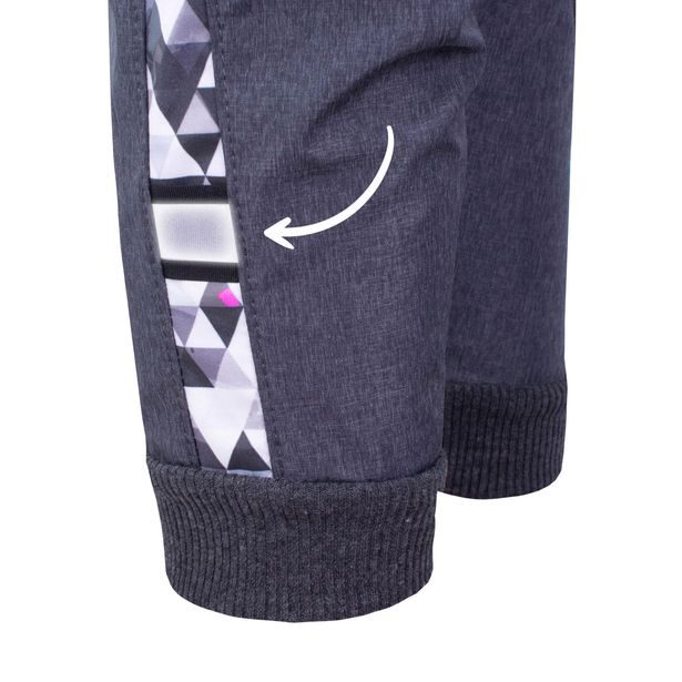 Unuo, Softshellové kalhoty batolecí s fleecem Street, Žíhaná antracitová, Metricon holka (Softshell toddler trousers Street, with fleece, melange anthracite, metricon girl)