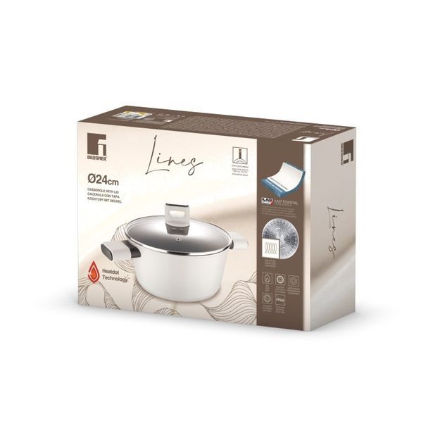 BERGNER Hrnec s poklicí s nepřilnavým povrchem LINES 24 cm BG-56092-GY