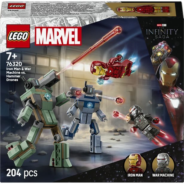 Iron Man a War Machine vs. Hammerovy Drony