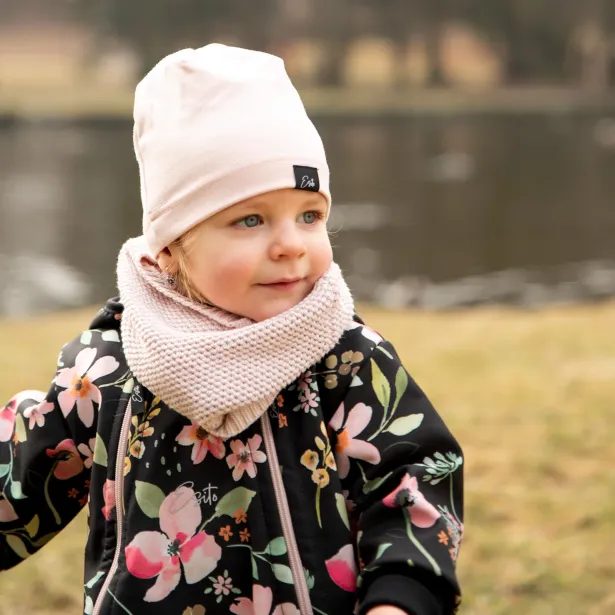 ESITO Rostoucí softshellová kombinéza s fleecem Spring flowers - černá