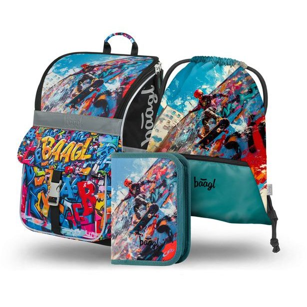 BAAGL SET 3 Zippy Skatepark: aktovka, penál, sáček
