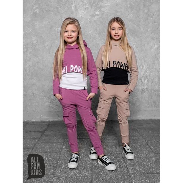 CROP TOP GIRL POWER Mikina růžová