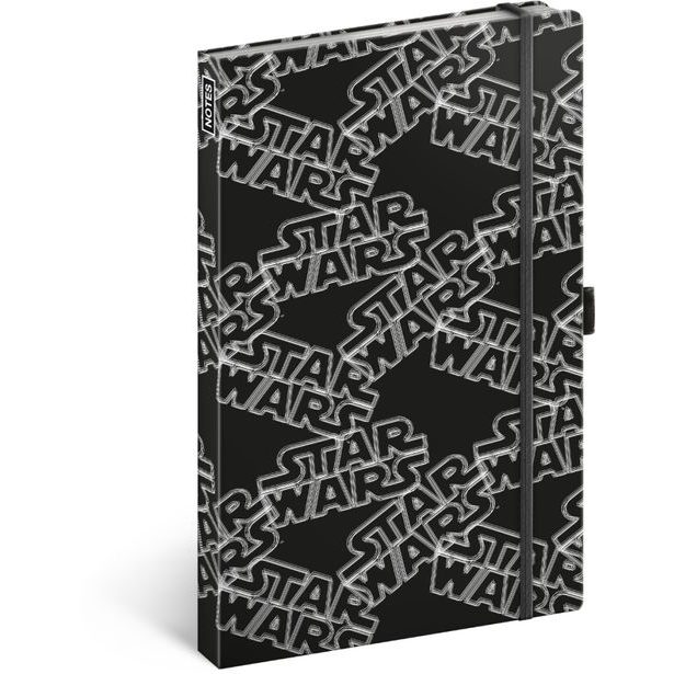 Notes Star Wars Black linkovaný, 13 × 21 cm Baagl