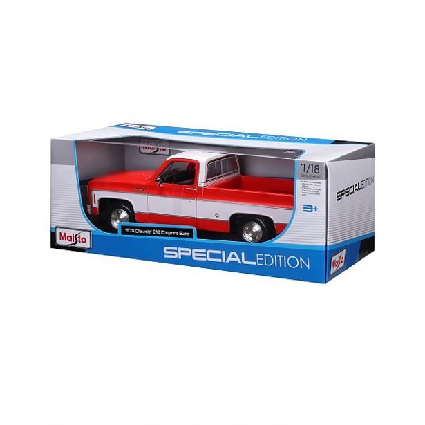 Maisto Maisto - 1974 Chevrolet C10 Cheyenne Super, červeno-bílá, 1:18