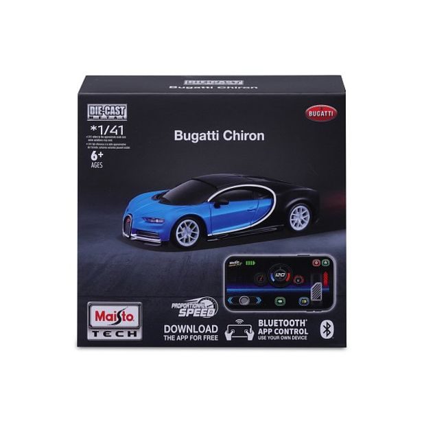 Maisto Maisto RC - DIE-CAST METAL se světly,Bugatti Chiron, 1:41, 2,4GHz, USB, XTR, Bluetooth 5.0