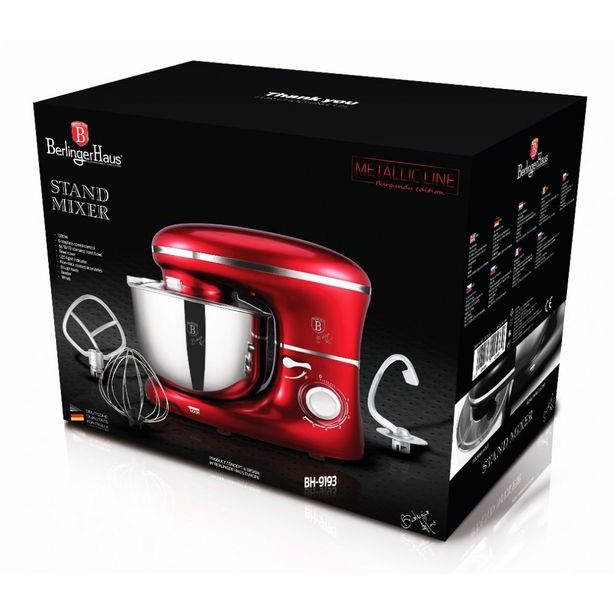 BERLINGERHAUS Kuchyňský robot 1300 W Burgundy Metallic Line BH-9193