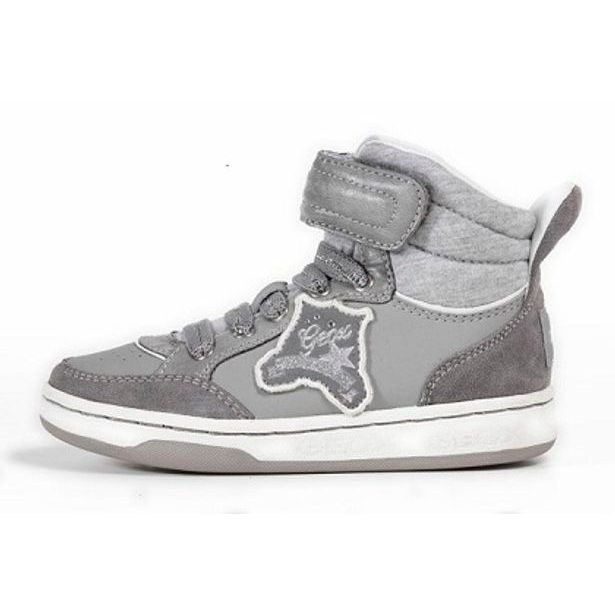 Dětské boty GEOX J MANIA G. D - GEOBUCK+SUEDE GREY