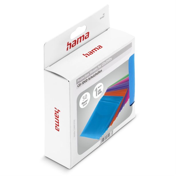 Hama ochranné obaly pro CD/DVD, polypropylen, mix barev, balení 50 ks (cena za balení)