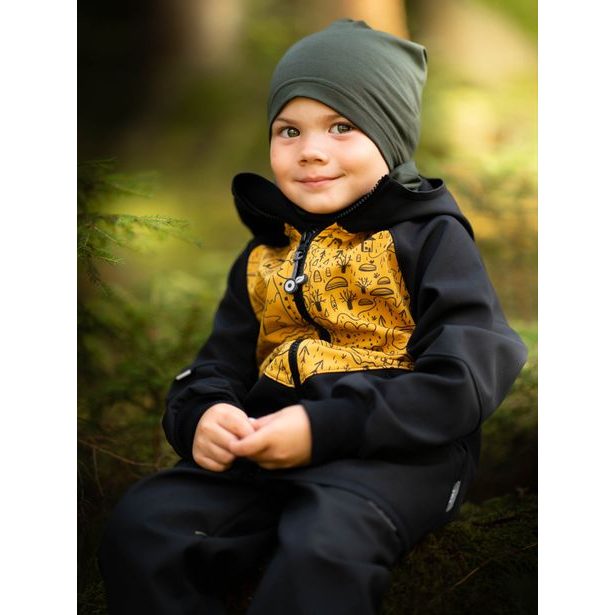 Unuo, Dětská čepice z teplákoviny Homeless, Tm. Khaki