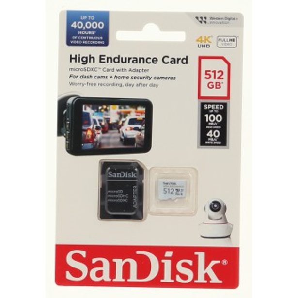 SanDisk HIGH ENDURANCE microSDHC Card 512 GB, s adaptérem