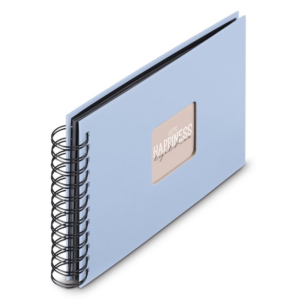 Hama album klasické spirálové FINE ART 24x17 cm, 50 stran, lagoon (modrá), černé listy