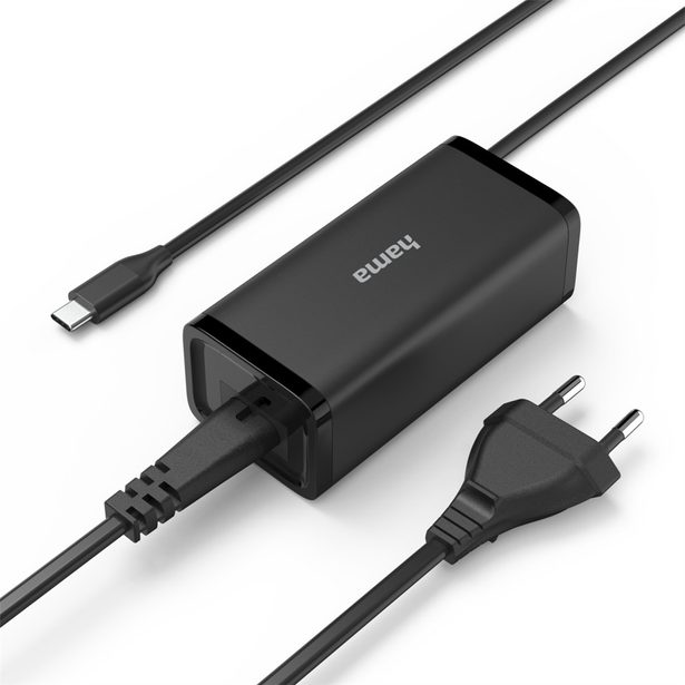 Hama USB-C napájecí zdroj pro notebooky, Power Delivery, GaN, 100 W