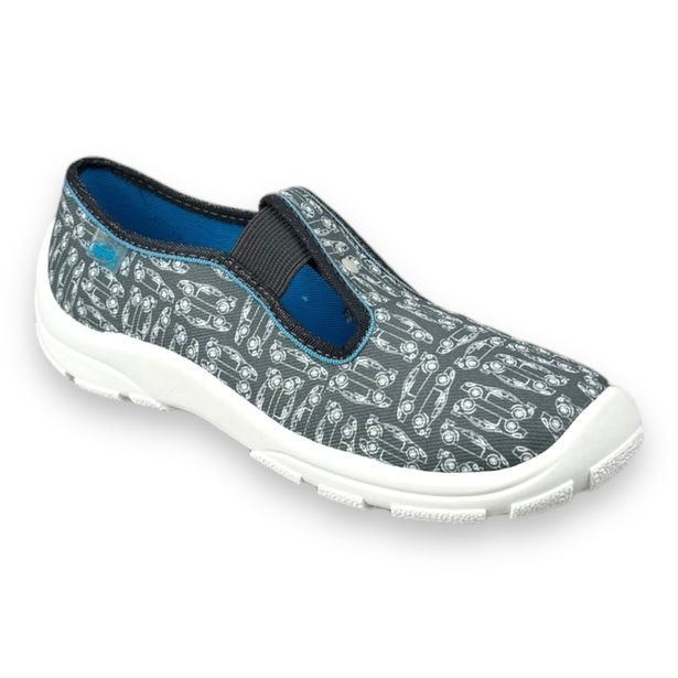 Dětská domácí obuv Befado - šedé, autíčka