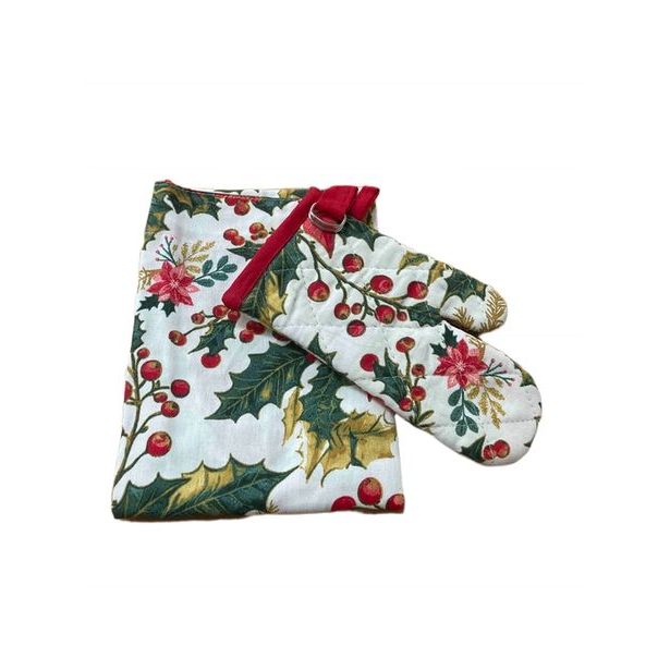 sada dětská VÁNOČNÍ HVĚZDA (zástěra 70x50cm+chňapka 22cm)