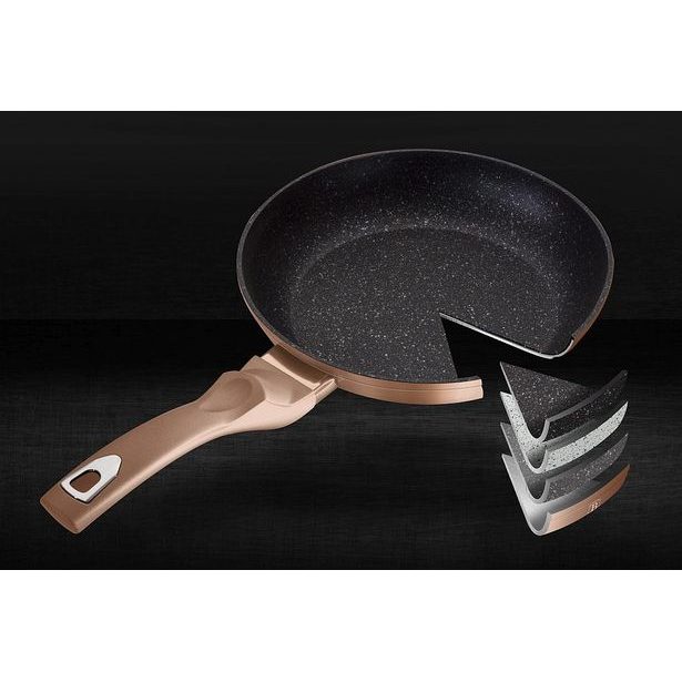 BERLINGERHAUS Wok s mramorovým povrchem 30 cm Rosegold Metallic Line BH-6171
