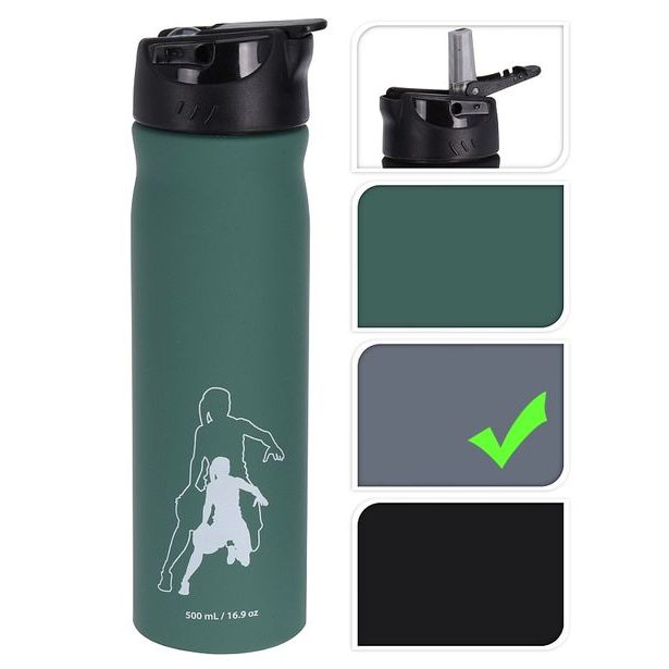 EXCELLENT HOUSEWARE Lahev na vodu sportovní nerez 0,5 l šedá KO-170456550seda