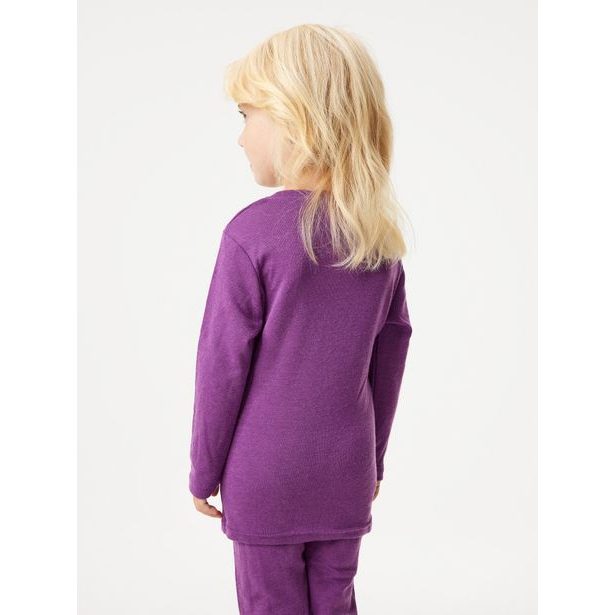 Unuo Dětské merino triko s dlouhým rukávem, Ostružinová