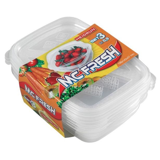 heidrun SADA 3 KS PLASTOVÝCH OBDÉLNÍKOVÝCH DÓZ Á 0,9L_hamashop