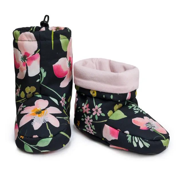 ESITO Barefoot softshellové capáčky Spring flowers - černá