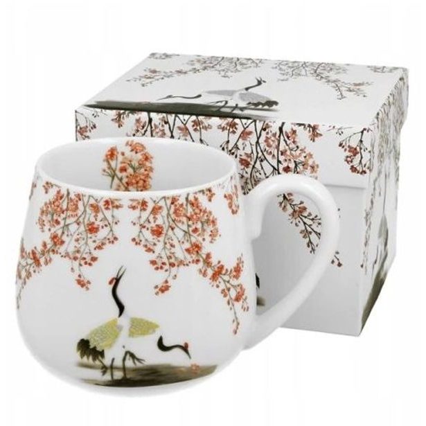 hrnek 430ml baňatý SAKURA+JEŘÁBI, porcelán, DB