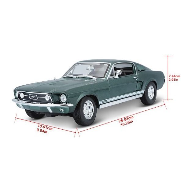 Maisto Maisto - 1967 Ford Mustang Fastback, metal zelená, 1:18
