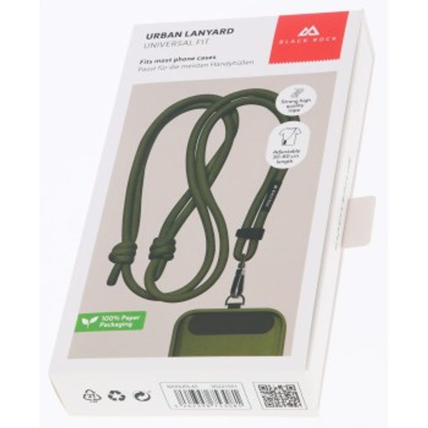 Black Rock Universal Lanyard, šňůrka na mobil, s karabinkou, 30-60 cm, olivově zelená