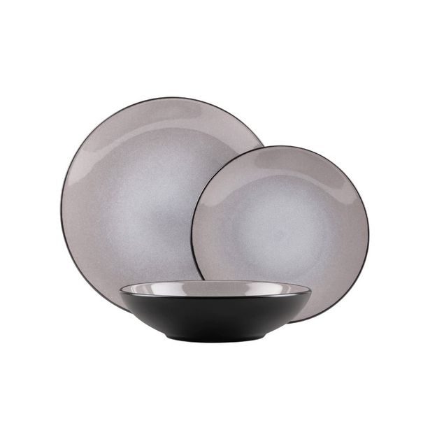 BERLINGERHAUS Jídelní sada talířů 18 ks Taupe Collection lesklá BH-10002