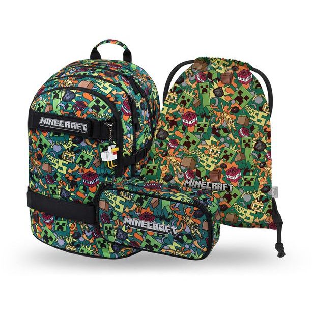 BAAGL SET 3 Skate Minecraft Chaos: batoh, penál, sáček