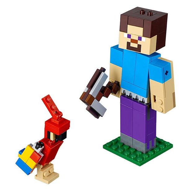 Minecraft velká figurka: Steve s papouškem