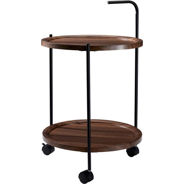 H & S COLLECTION Stolek odkládací a servírovací na kolečkách 67 cm hnědá KO-DD1001520