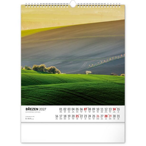 NOTIQUE Nástěnný kalendář Toulky moravskou krajinou 2027, 30 x 34 cm
