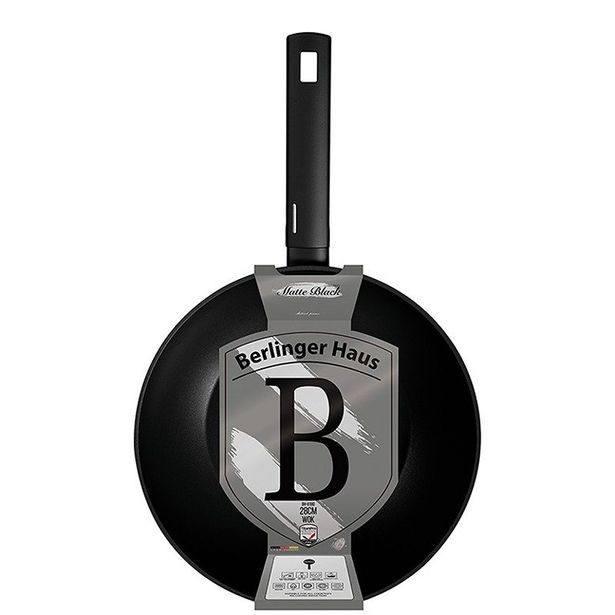 BERLINGERHAUS Pánev WOK s titanovým povrchem 28 cm Matte Black Collection BH-8180