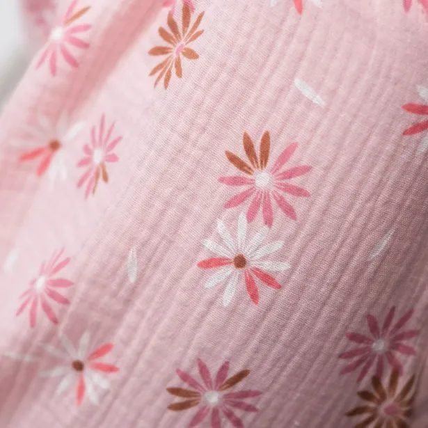 ESITO Dívčí mušelínové šaty Flower - růžová / 80 - 86