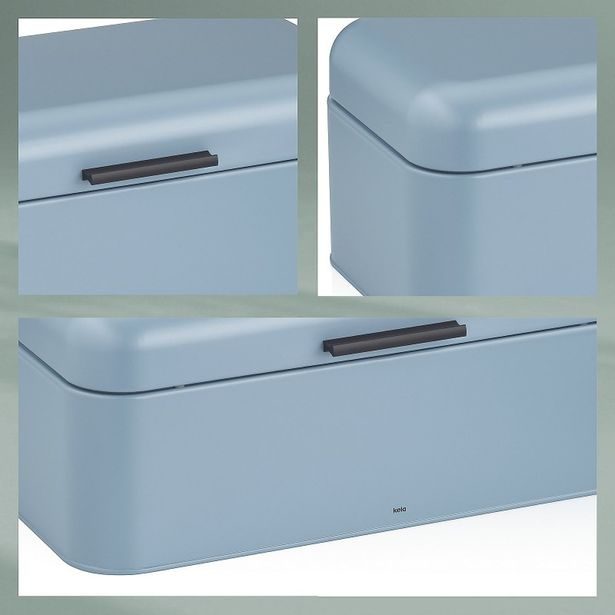 KELA Chlebník FRISCO kov modrý 30 x 18 x 16,5 cm KL-12845