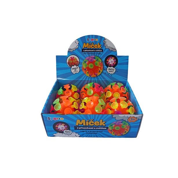 Přísavkový míč 10cm se světlem