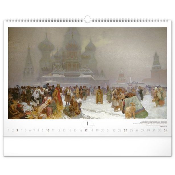 NOTIQUE Nástěnný kalendář Slovanská epopej – Alfons Mucha 2027, 48 x 33 cm