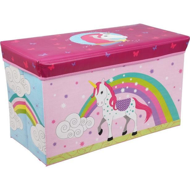 H & S COLLECTION Úložný box jednorožec 60 × 30 × 35 cm růžová KO-SG2000100