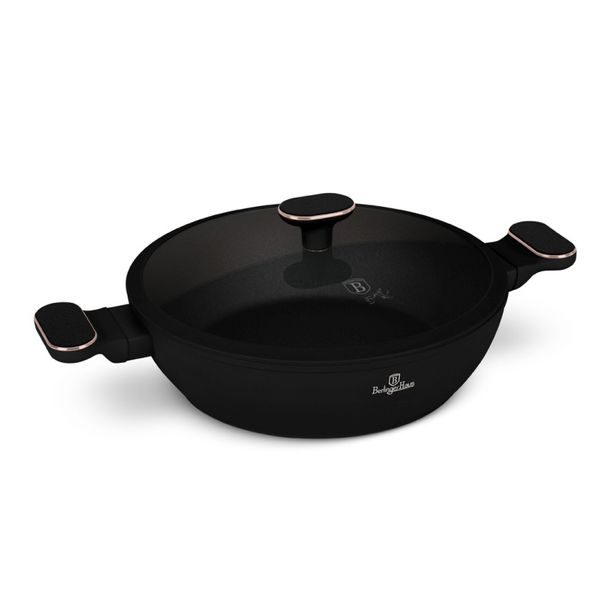 BERLINGERHAUS Pánev hluboká s titanovým povrchem a poklicí 28 cm Black Rose Collection BH-8356