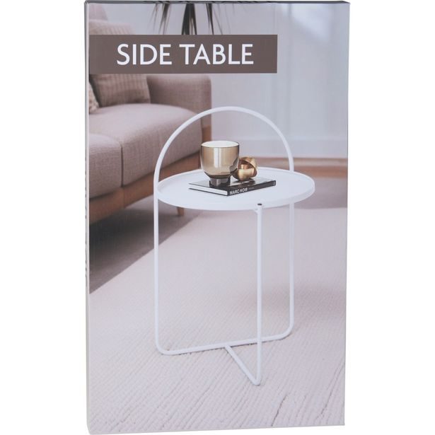 H & S COLLECTION Stolek odkládací kov 65 cm bílá KO-DD1001540