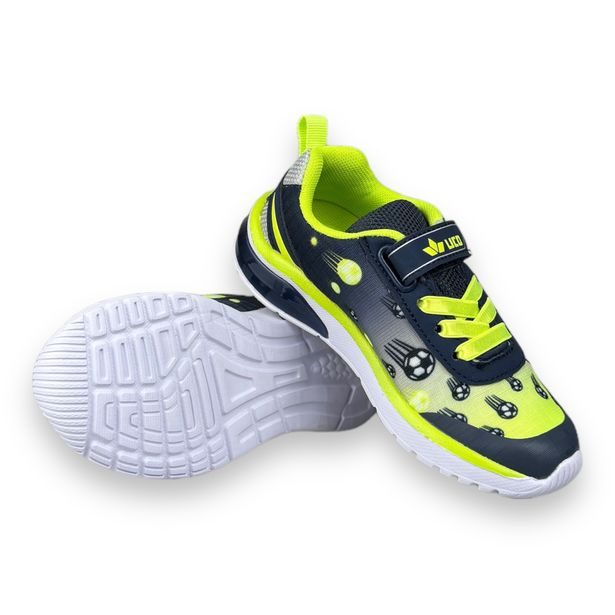 Dětské sportovní tenisky s LED blikačkou LICO - Marine/lemon