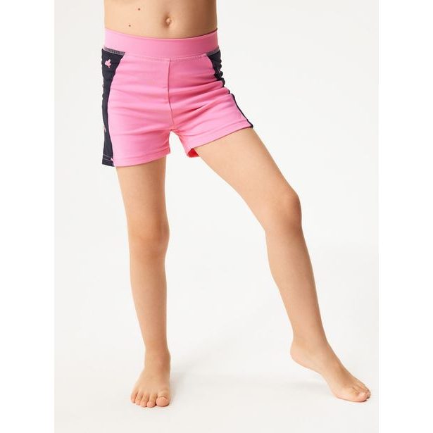 Dětské plavky s UV ochranou 50+, Růžová, Květiny