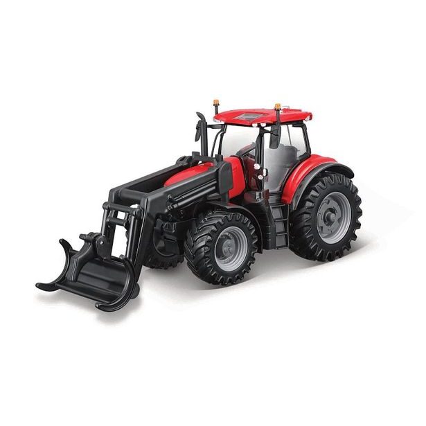 Bburago Bburago - FarmLand, Traktor s předním nakladačem na setrvačník, 10cm, assort