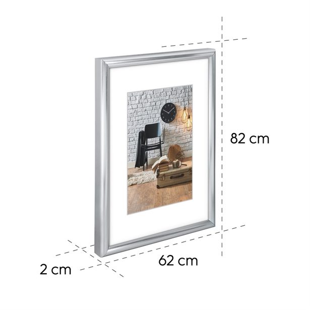 Hama rámeček plastový SEVILLA, stříbrná, 60x80 cm, plastové sklo