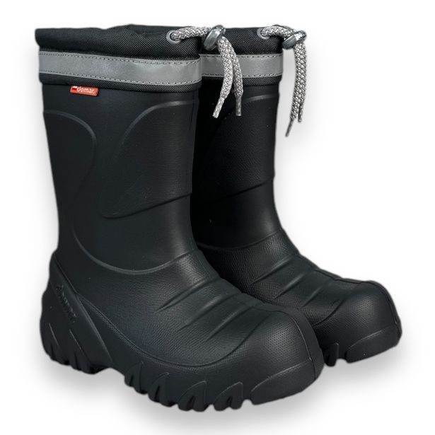 Dětské ultralehké zateplené holínky Demar - MAMMUT - černé