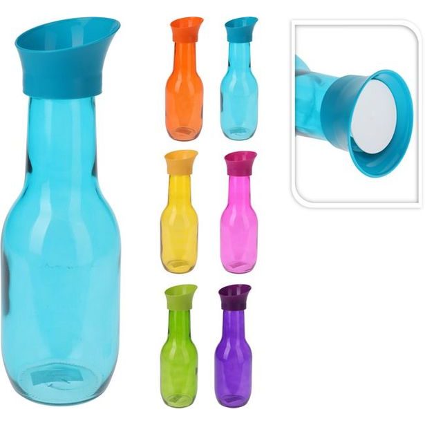 karafa 1l BARVY, víčko, sklo